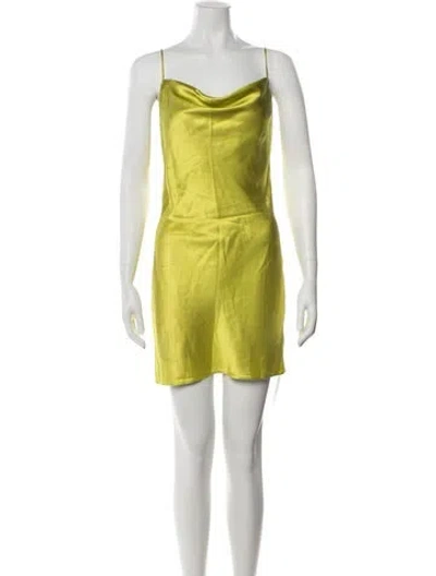 Pre-owned Fleur Du Mal Silk Mini Dress In Green