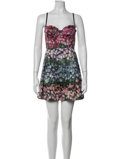 Pre-owned Fleur Du Mal Silk Mini Dress In Green