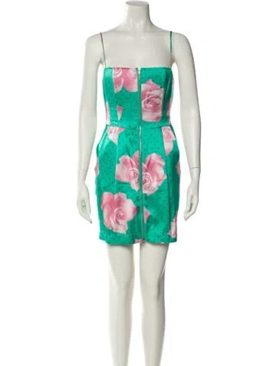 Pre-owned Fleur Du Mal Silk Mini Dress In Multi