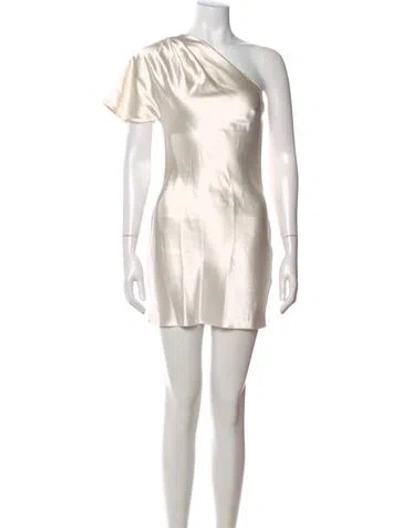 Pre-owned Fleur Du Mal Silk Mini Dress In Neutral