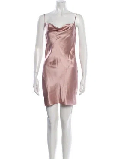 Pre-owned Fleur Du Mal Silk Mini Dress In Neutral