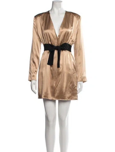 Pre-owned Fleur Du Mal Silk Mini Dress In Neutrals