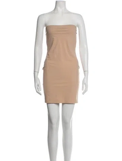 Pre-owned Fleur Du Mal Silk Mini Dress In Neutrals