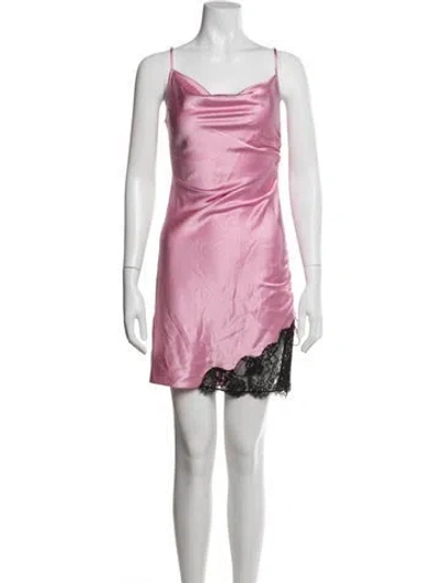 Pre-owned Fleur Du Mal Silk Mini Dress In Pink