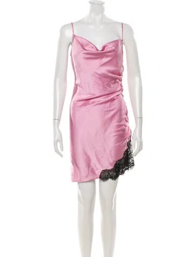 Pre-owned Fleur Du Mal Silk Mini Dress In Pink
