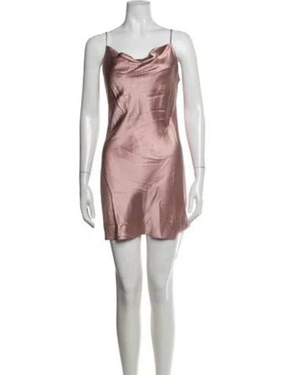 Pre-owned Fleur Du Mal Silk Mini Dress In Pink