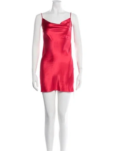 Pre-owned Fleur Du Mal Silk Mini Dress In Pink