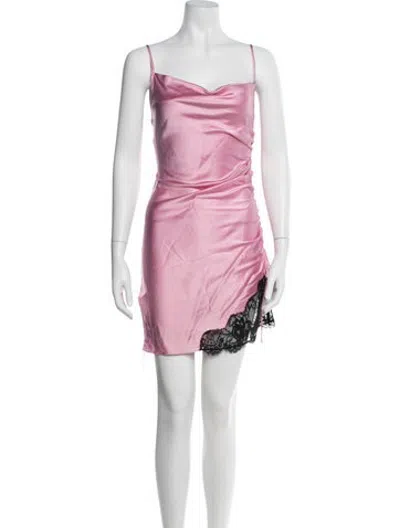 Pre-owned Fleur Du Mal Silk Mini Dress In Pink