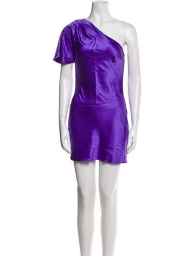 Pre-owned Fleur Du Mal Silk Mini Dress In Purple