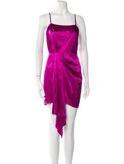 Pre-owned Fleur Du Mal Silk Mini Dress In Purple