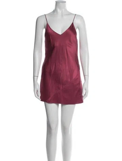 Pre-owned Fleur Du Mal Silk Mini Dress In Purple