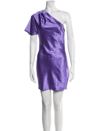 Pre-owned Fleur Du Mal Silk Mini Dress In Purple