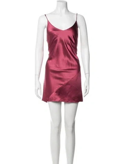 Pre-owned Fleur Du Mal Silk Mini Dress In Purple