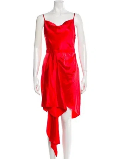 Pre-owned Fleur Du Mal Silk Mini Dress In Red