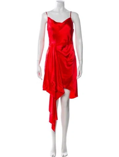 Pre-owned Fleur Du Mal Silk Mini Dress In Red
