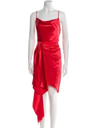Pre-owned Fleur Du Mal Silk Mini Dress In Red
