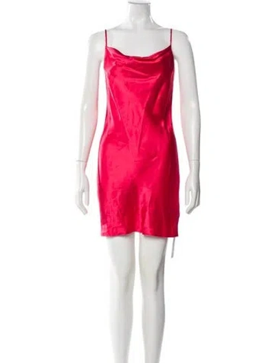Pre-owned Fleur Du Mal Silk Mini Dress In Red