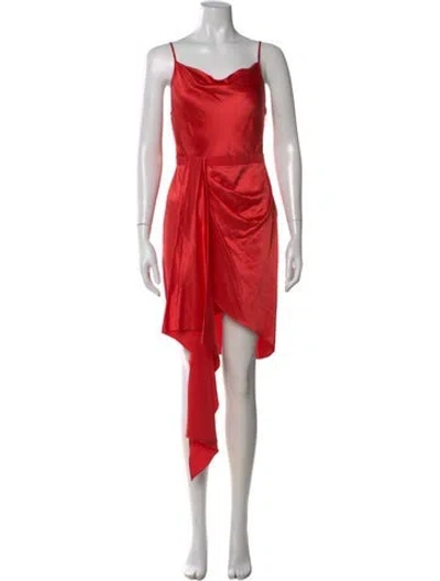 Pre-owned Fleur Du Mal Silk Mini Dress In Red