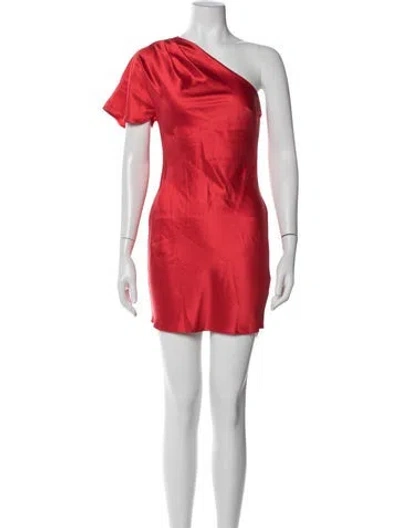 Pre-owned Fleur Du Mal Silk Mini Dress In Red
