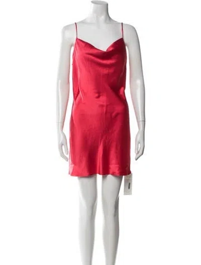 Pre-owned Fleur Du Mal Silk Mini Dress In Red