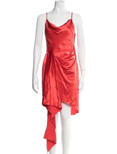 Pre-owned Fleur Du Mal Silk Mini Dress In Red