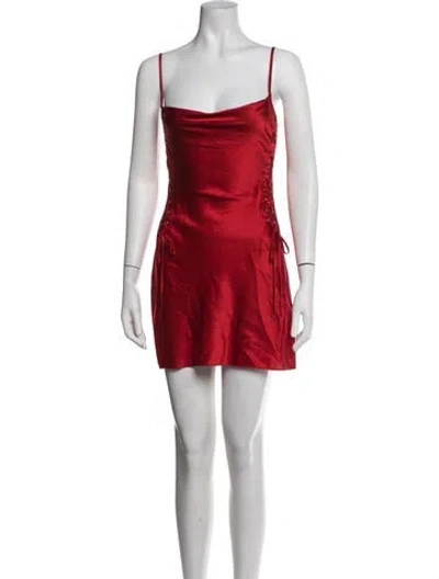 Pre-owned Fleur Du Mal Silk Mini Dress In Red