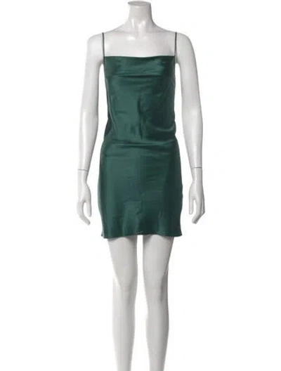 Pre-owned Fleur Du Mal Silk Mini Dress W/ Tags In Green