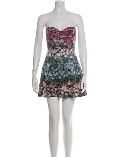 Pre-owned Fleur Du Mal Silk Mini Dress W/ Tags In Multicolor