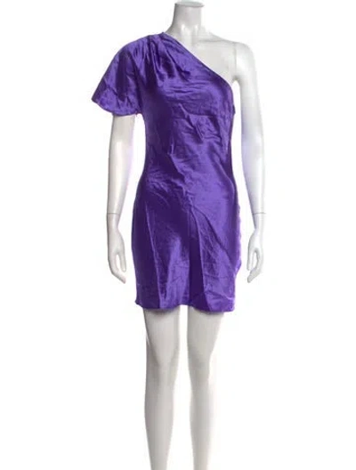 Pre-owned Fleur Du Mal Silk Mini Dress W/ Tags In Purple