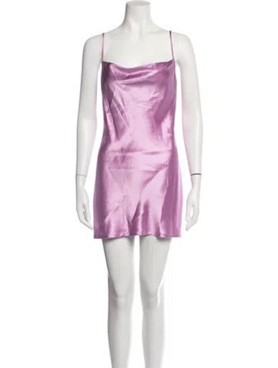 Pre-owned Fleur Du Mal Silk Mini Dress W/ Tags In Purple