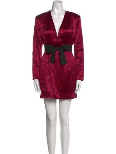 Pre-owned Fleur Du Mal Silk Mini Dress W/ Tags In Red