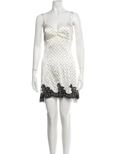 Pre-owned Fleur Du Mal Silk Mini Dress W/ Tags In White