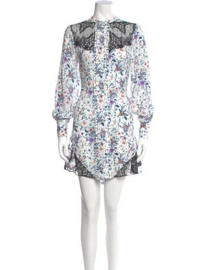 Pre-owned Fleur Du Mal Silk Mini Dress In White