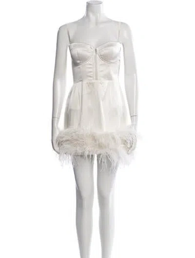 Pre-owned Fleur Du Mal Silk Mini Dress In White