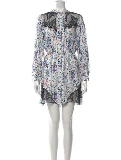 Pre-owned Fleur Du Mal Silk Mini Dress In White