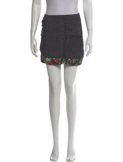Pre-owned Fleur Du Mal Silk Mini Skirt In Black