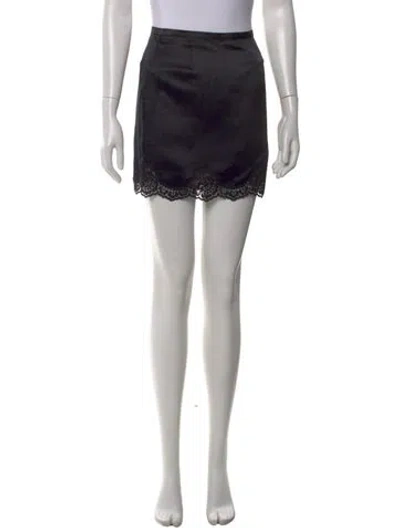Pre-owned Fleur Du Mal Silk Mini Skirt In Black