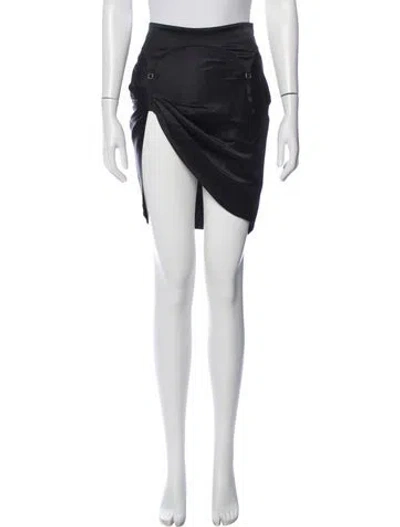Pre-owned Fleur Du Mal Silk Mini Skirt In Black