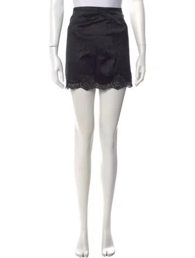 Pre-owned Fleur Du Mal Silk Mini Skirt In Black
