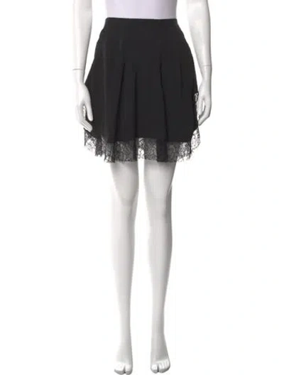 Pre-owned Fleur Du Mal Silk Mini Skirt In Black