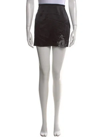 Pre-owned Fleur Du Mal Silk Mini Skirt In Black