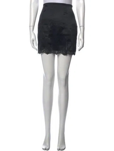 Pre-owned Fleur Du Mal Silk Mini Skirt In Black