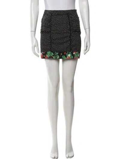 Pre-owned Fleur Du Mal Silk Mini Skirt In Black/white