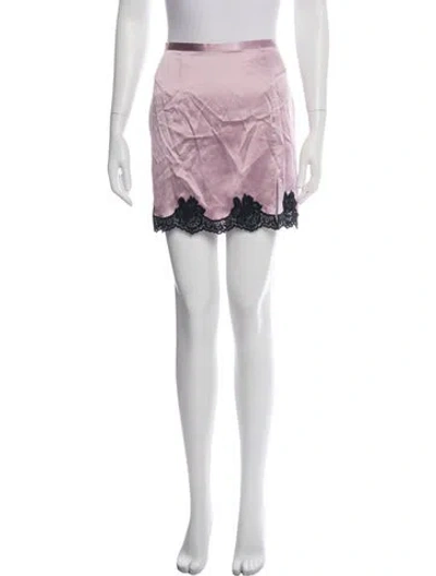Pre-owned Fleur Du Mal Silk Mini Skirt In Pink