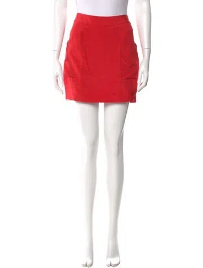 Pre-owned Fleur Du Mal Silk Mini Skirt In Red