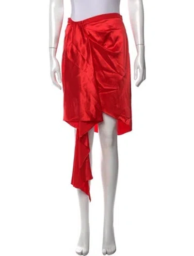 Pre-owned Fleur Du Mal Silk Mini Skirt In Red