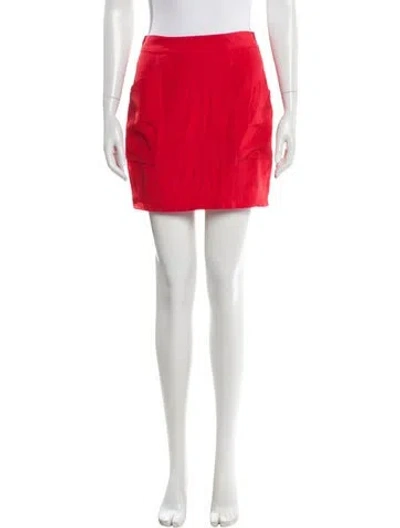 Pre-owned Fleur Du Mal Silk Mini Skirt In Red
