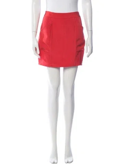 Pre-owned Fleur Du Mal Silk Mini Skirt In Red