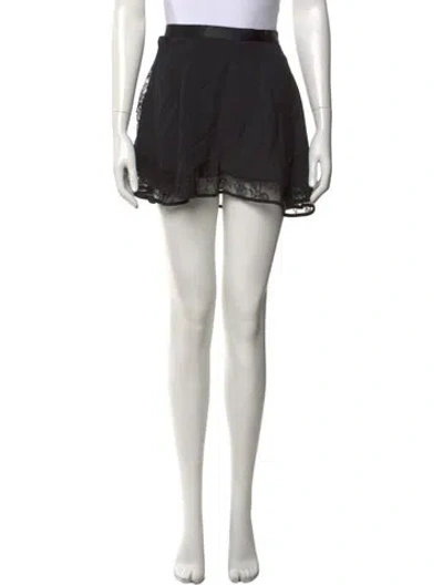 Pre-owned Fleur Du Mal Silk Mini Skirt W/ Tags In Black