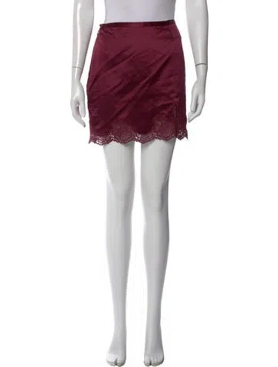 Pre-owned Fleur Du Mal Silk Mini Skirt W/ Tags In Burgundy